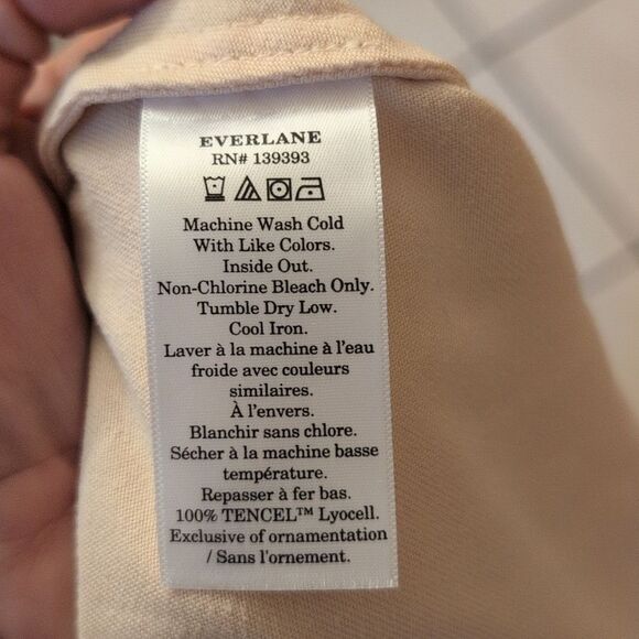 Everlane Tencel The Puff Sleeve Dress Cream Beige White Size M - Picture 5 of 12